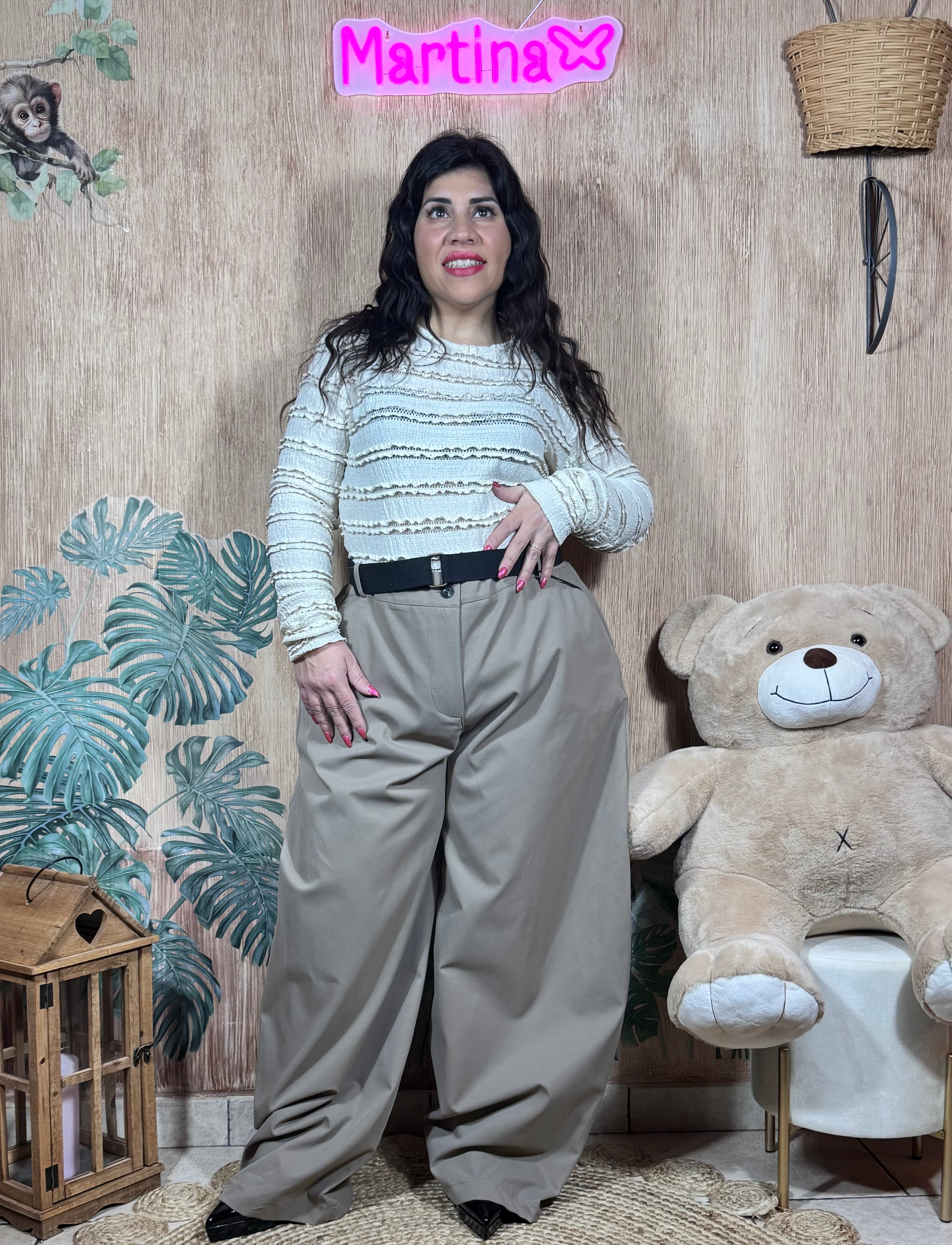 Pantalone Balloon Denim con cintura