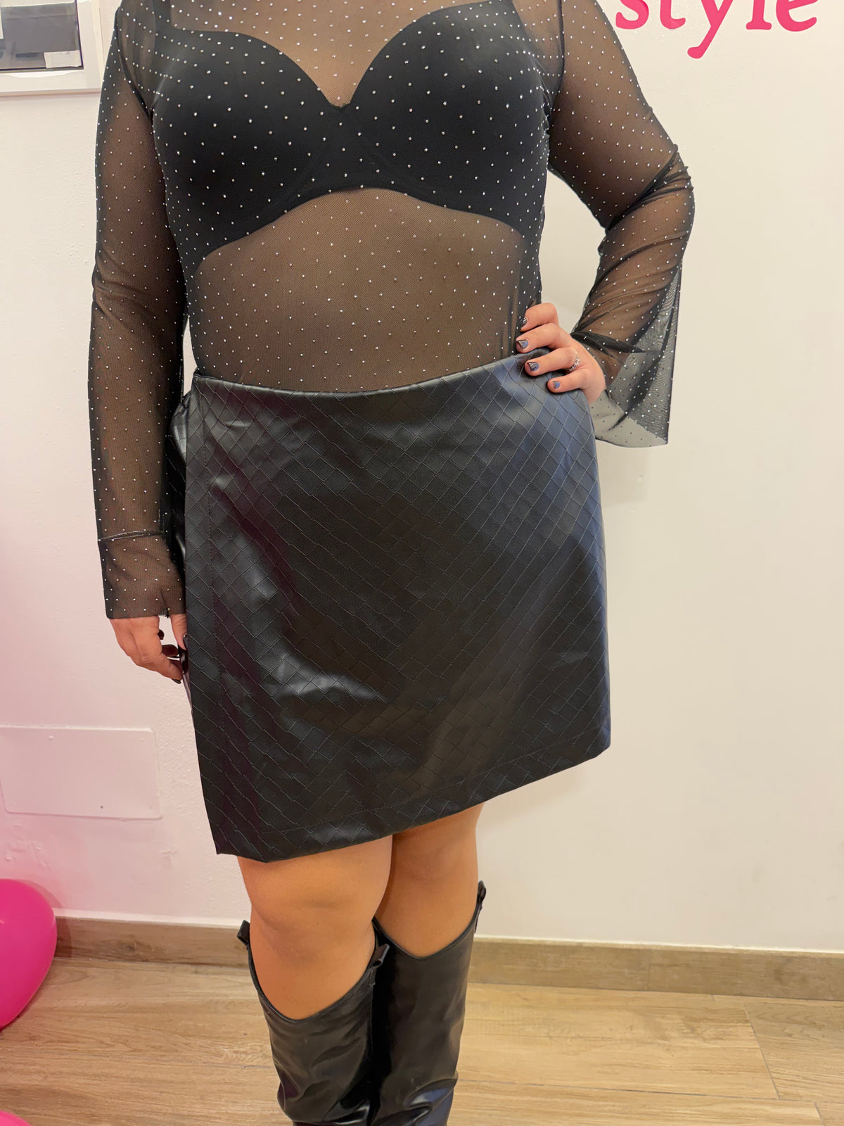 🖤 PANTAGONNA IN ECOPELLE EFFETTO ROMBO 🖤