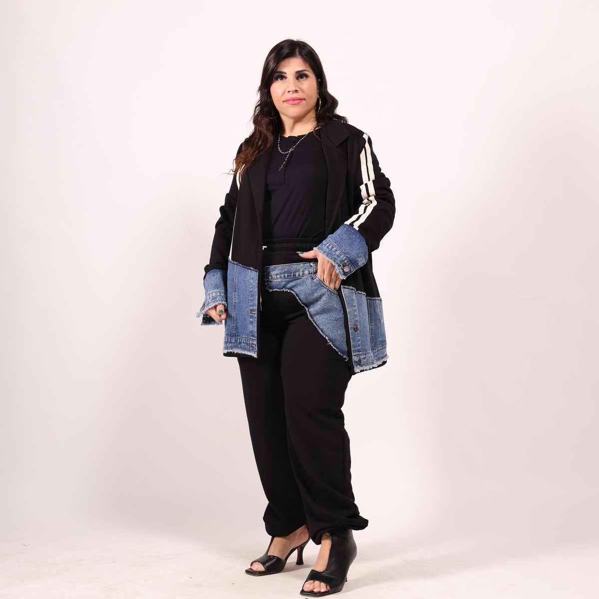Coordinato Tuta In Denim Top Quality