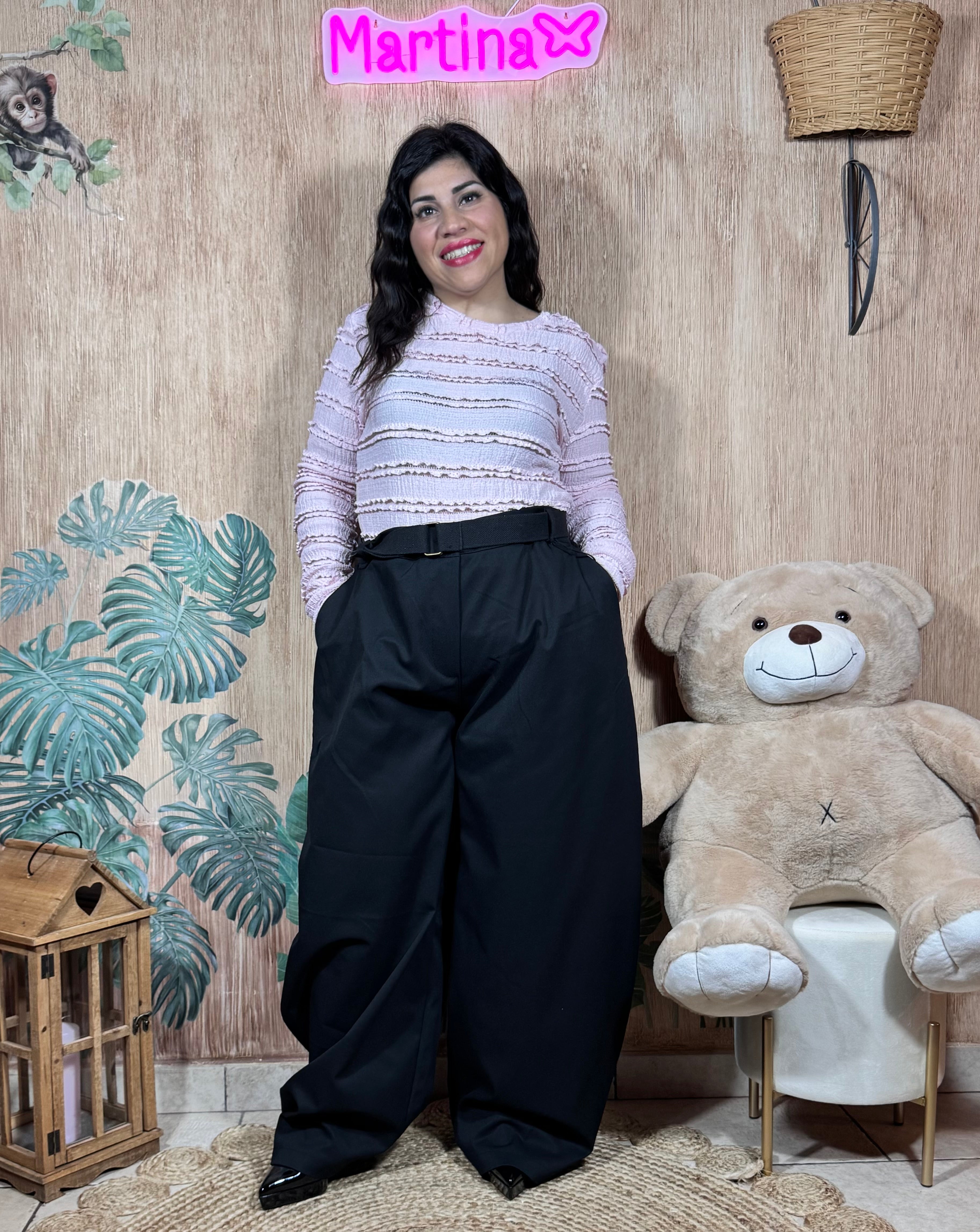 Pantalone Balloon Denim con cintura