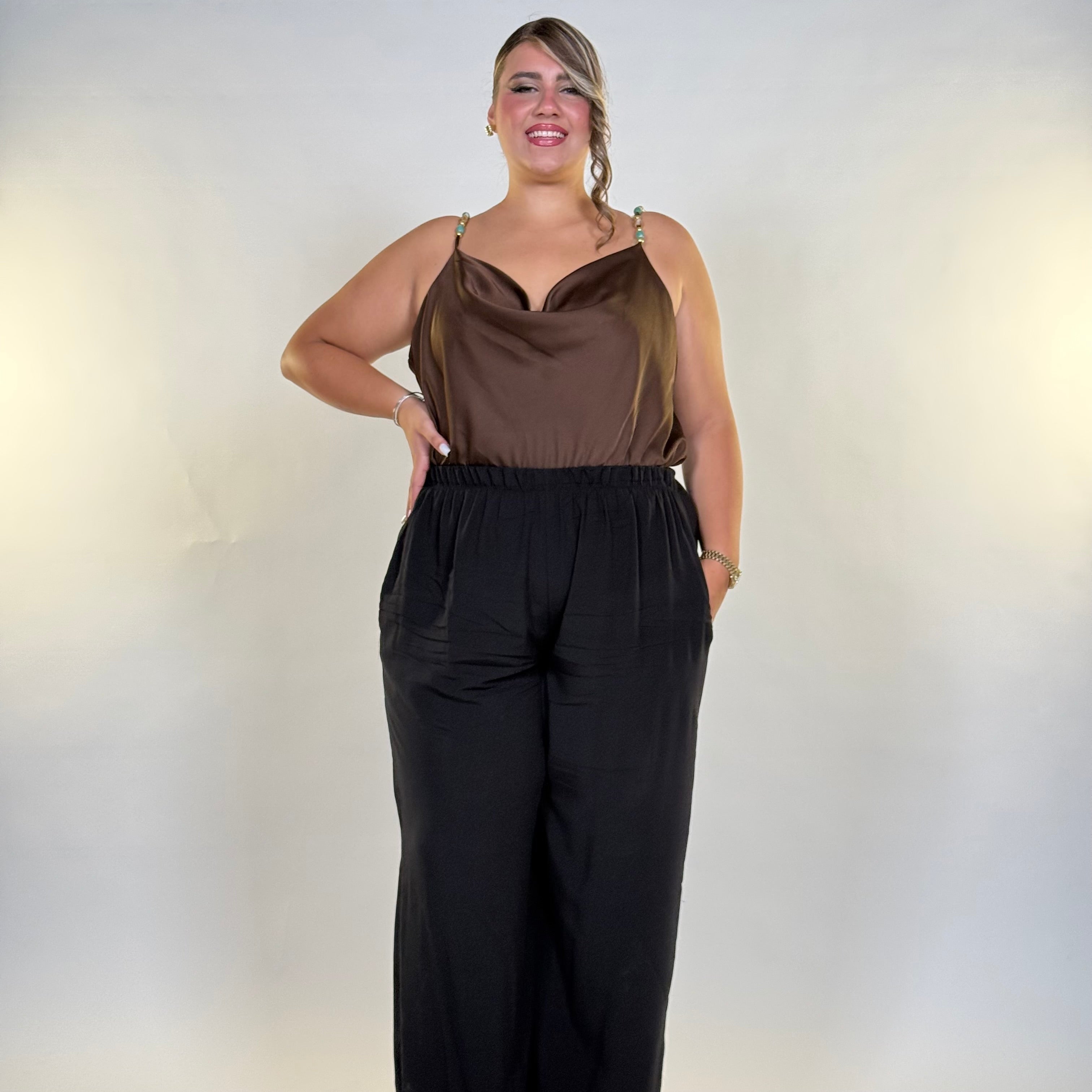 Top con perline colorate
