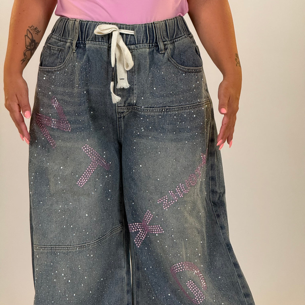 Jeans con Elastico in Vita