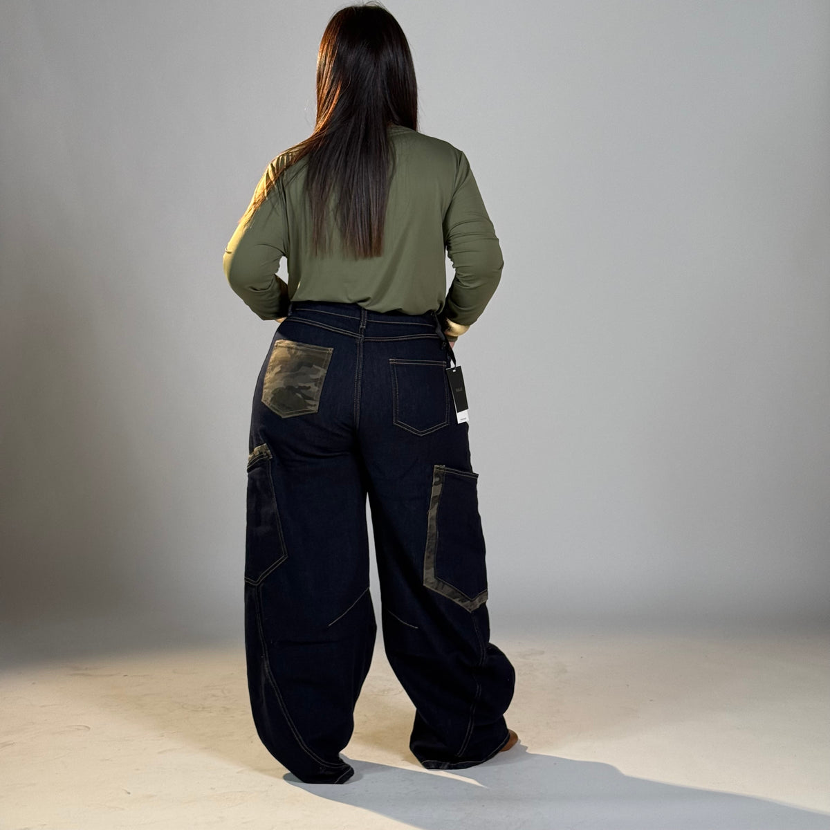 Jeans curvy  gargo stile militare