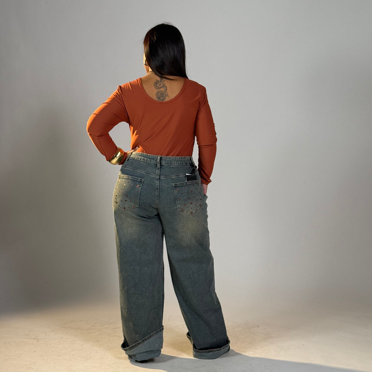 Jeans con dettagli glitter