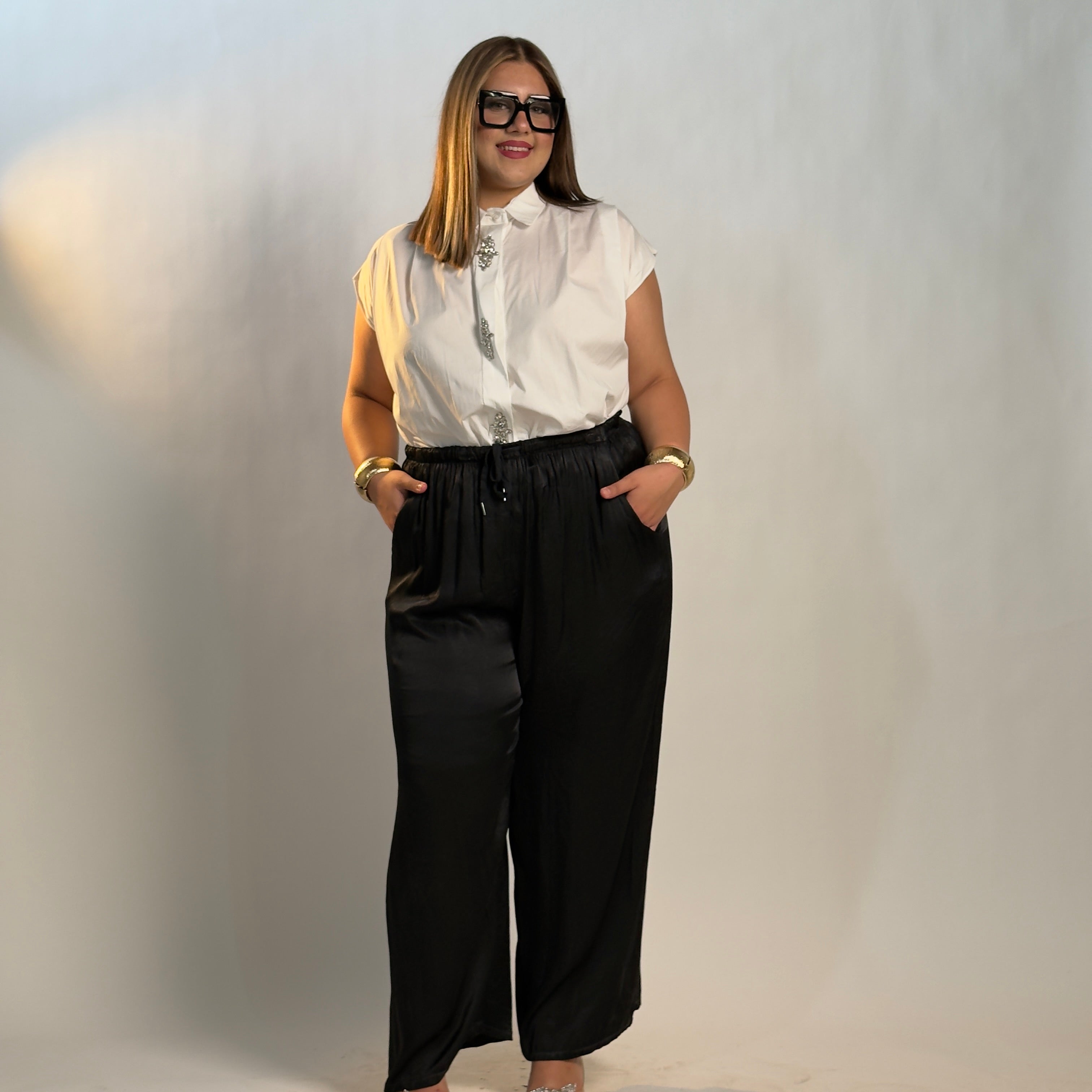 Pantaloni Satin Luxe