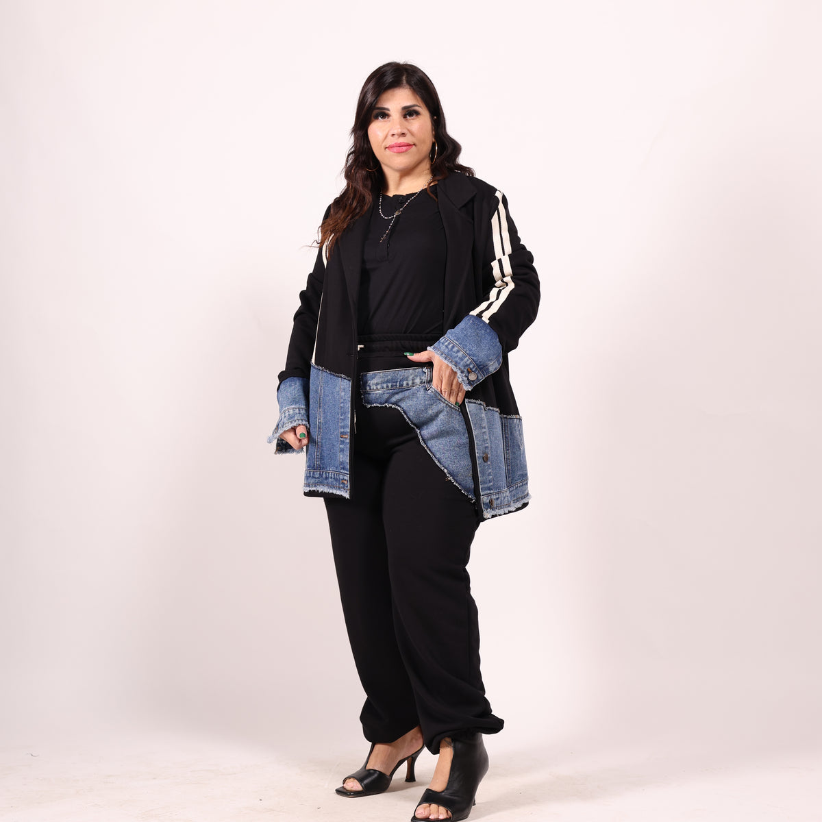 Coordinato Tuta In Denim Top Quality