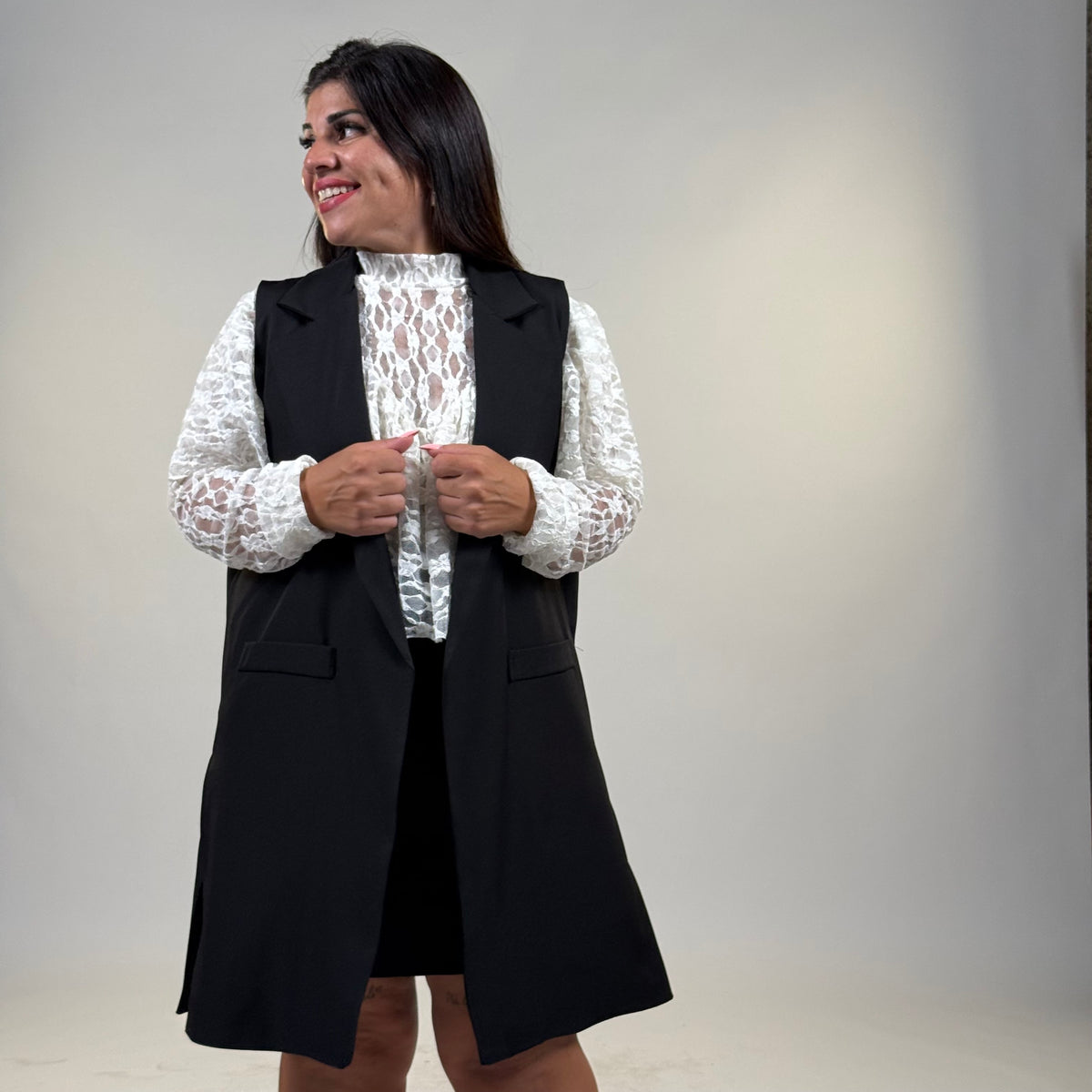 Gilet Lungo con Spacchi laterali