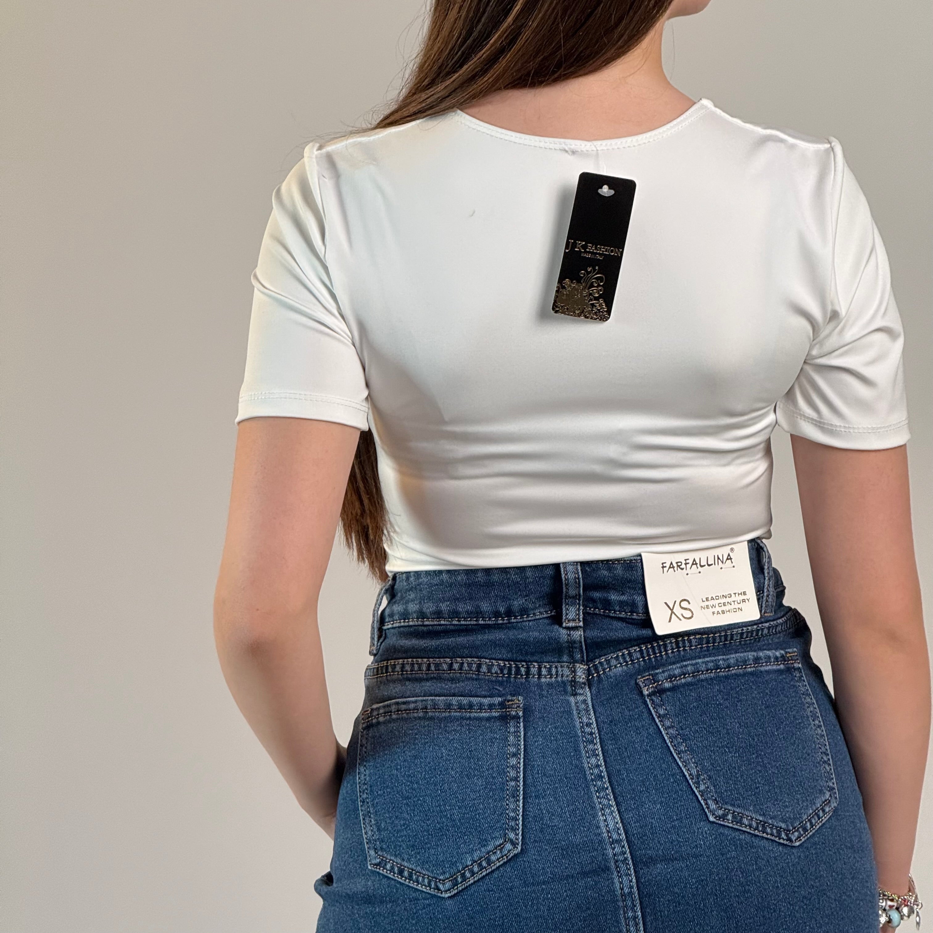 Gonna in jeans strass Slim
