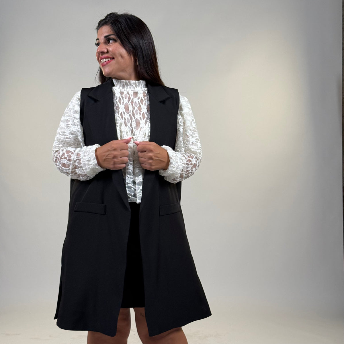 Gilet Lungo con Spacchi laterali