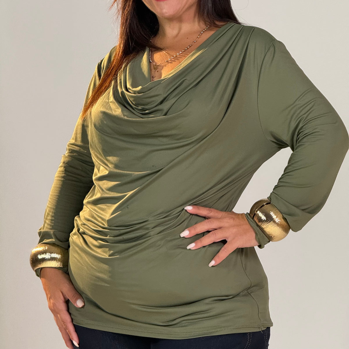 Maglia con collo a Cascata