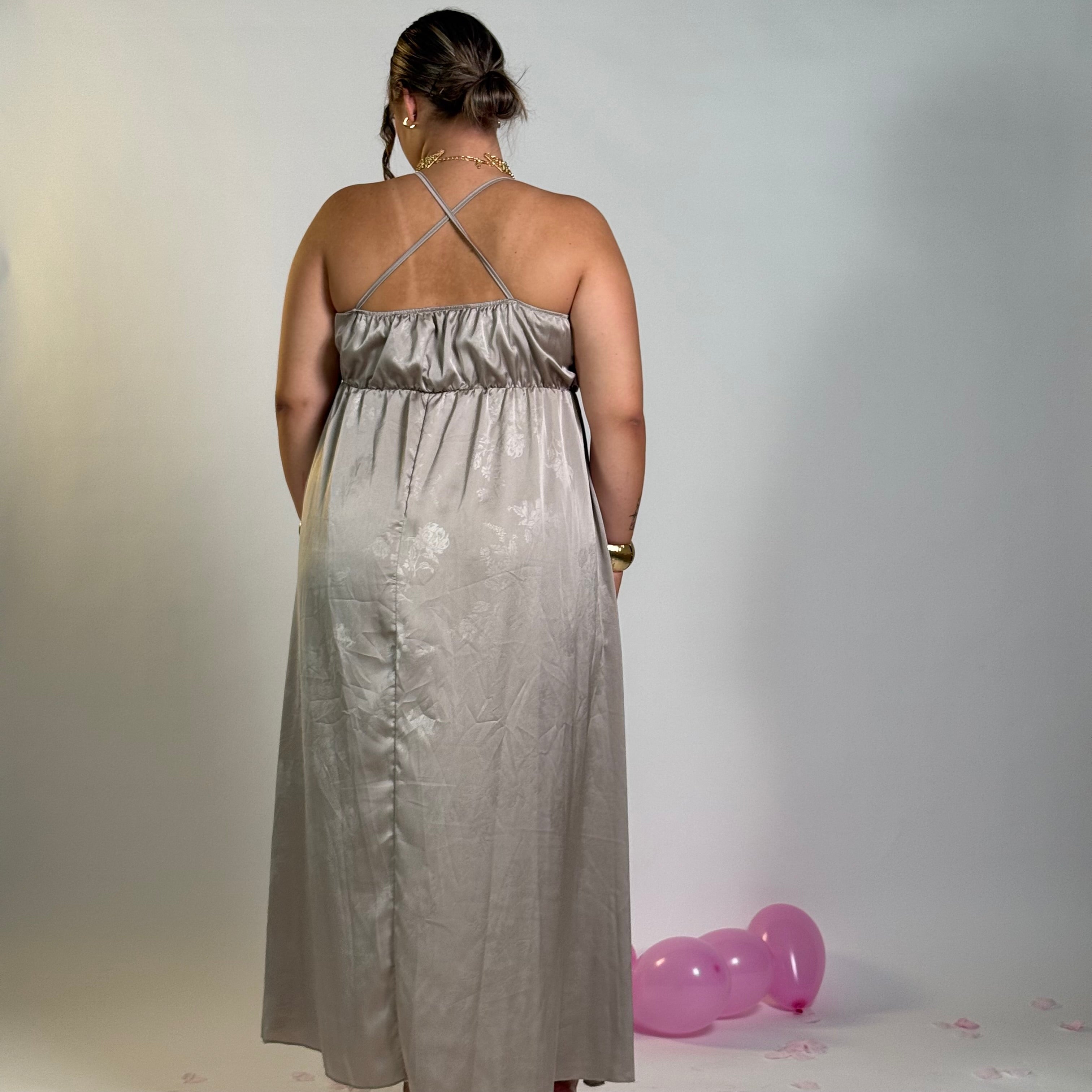 Dress Lucido con Fantasia Ton sur Ton